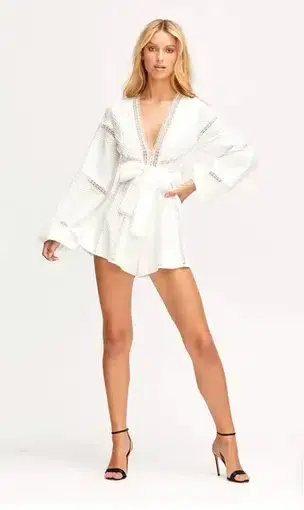Alice McCall A Foreign Affair Playsuit in Porcelain White