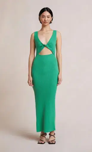 Bec & Bridge Riviera Knit Midi Dress Green Size 12