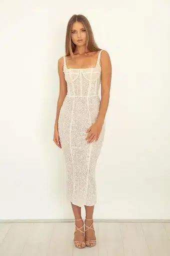 Pallas Couture Georgia Dress White Size 12