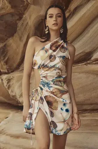 Sonya Moda Nour Seashell Mini Dress Print Size 6
