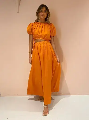 New Romantics Lavender Mist Maxi Dress in Marigold Orange