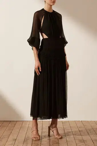 Shona Joy Sarifa Cut Out Backless Midi Dress Black Size 10