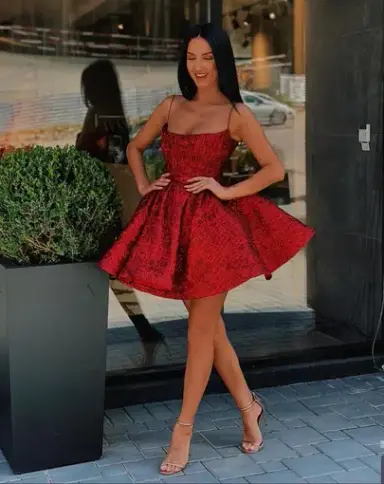 Lia Stublla Red Ballerina Dress Size 8