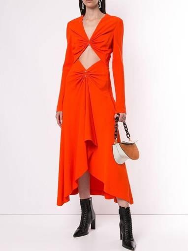 Dion Lee Pierced Midi Dress Orange Size 8