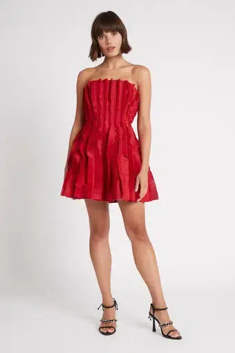 Aje Hybrid Sleeveless Mini Dress in Scarlet Red Size 6 