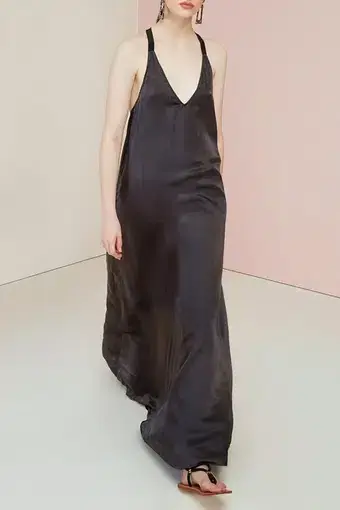 Magali Pascal Sakura Maxi Dress in Midnight Black