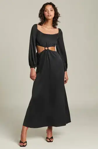 Ginia Sabrina Long Sleeve Dress Black Size 10