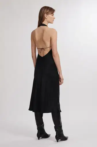 Silk Laundry Halter Dress Black Size 6