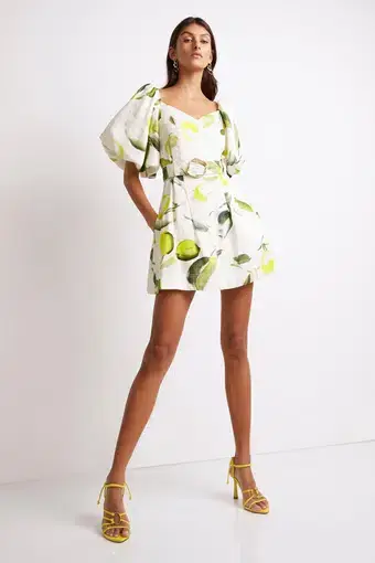 Aje Zest Mini Dress Tropical Lime Print Size 8