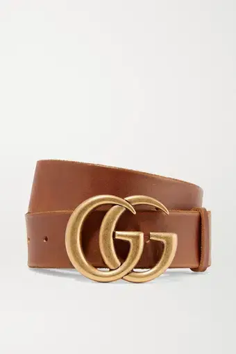 Gucci Double G Buckle Leather Belt Brown