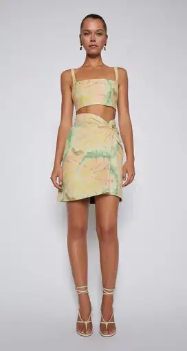 Scanlan Theodore Floral Tie Dye Bralette & Skirt Set Print Size 8