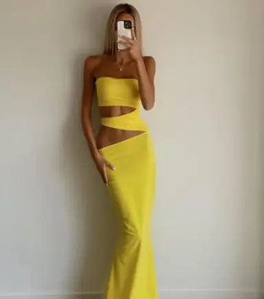 Ivona Skelo Fina Dress Yellow Size S