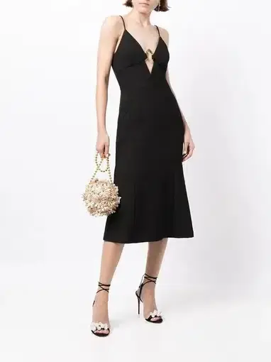 Rebecca Vallance Romy Midi Dress Black Size 10