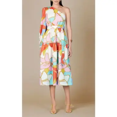 Rebecca Vallance Tirano One-shoulder Dress In Multicolour Size 8