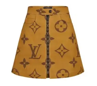 Louis Vuitton LV Giant Monogram Logo Canvas Skirt Print Size FR34
