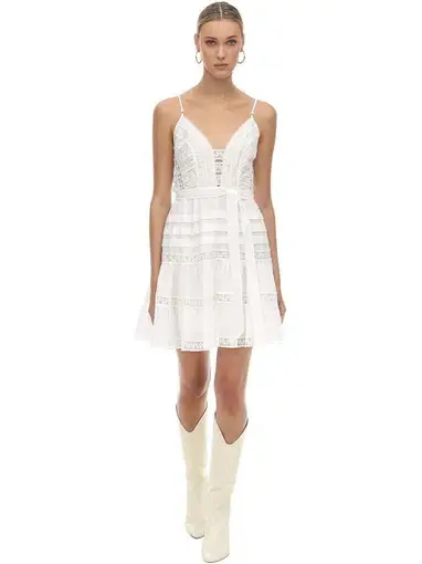 Zimmermann Honour Scallop Mini Dress White