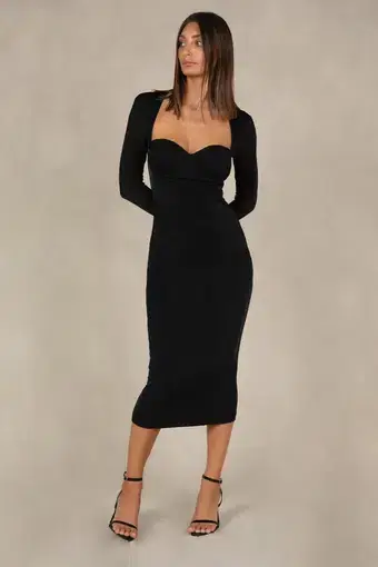 Misha Collection Tara Midi Dress Black Size 10 