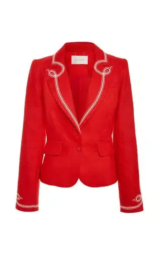 Zimmermann Ninety-Six Cordered Blazer and Pant Set Red Size 1