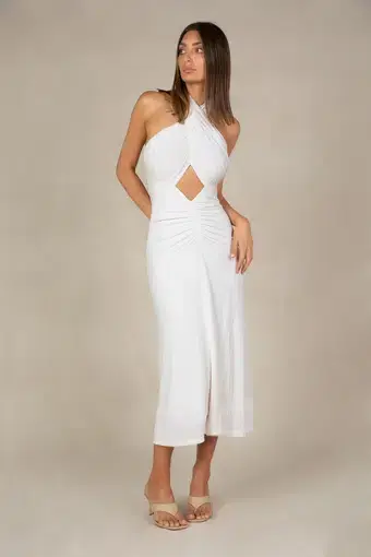 Misha Esperanza Midi Dress White Size 8