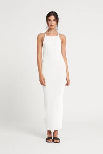 Sir the Label Ingrid Rib Knit Midi Dress White Size 6 