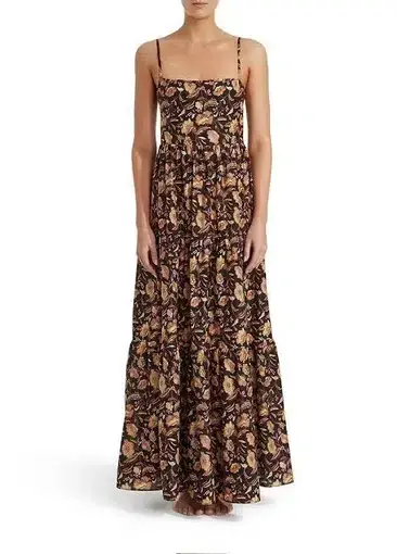Matteau Tiered Sundress in Ginger Hibiscus Print