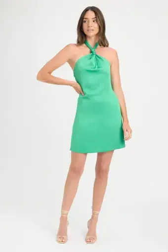 Milan Knot Mini Dress in Island Green Size 8 
