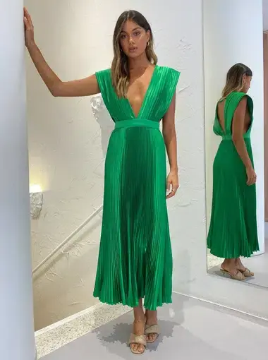 L’idee Gala Dress Bright Green Size 8