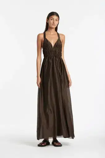 Sir the Label Anje V Neck Gown Brown Size 2 / AU 10