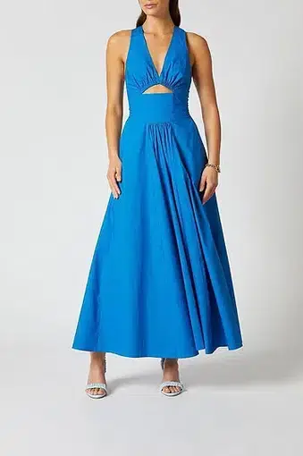 Scanlan Theodore Cotton Crossback Dress Blue