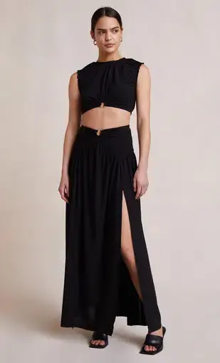 Bec & Bridge Minx Top and Maxi Skirt Set Black Size 8 