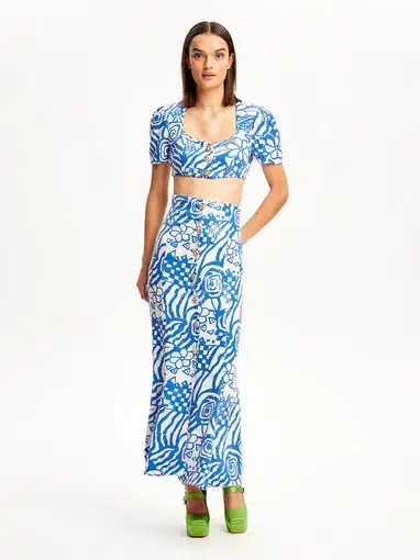 Alice McCall Daisy Daze Crop Top and Skirt Set Print Size 6