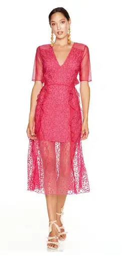 Talulah Fuschia Delight Midi Dress Pink Size S