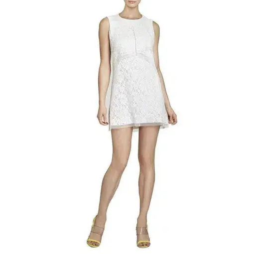 BCBGMAXAZRIA Amelie White Lace Mini Dress Size XS