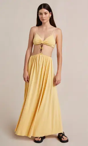 Bec & Bridge Soleil Maxi Dress in Straw Yellow