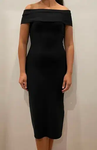 Bariano Off Shoulder Bodycon Dress Black Size 14