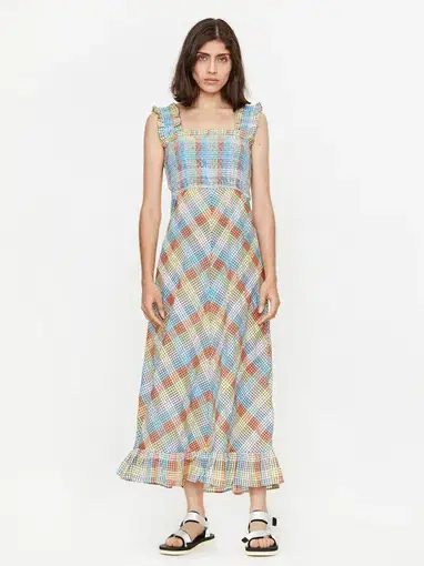 Ganni Seersucker Dress Multicolour print