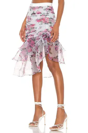 For Love and Lemons Asymmetric Ruffle Skirt Print Size 6