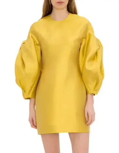 Bianca Spender Gold Silk Taffeta Minuta Dress Gold Size 8
