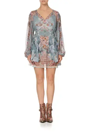 Camilla Le Palais Du Zahir Button Through Dress With Waistband Print Size 6