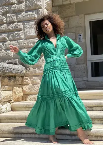 Mackenzie Mode Starlet Maxi Dress Green Size 8