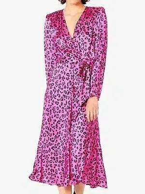 Ghost London Meryl Leopard Print Dress Print Size 8 