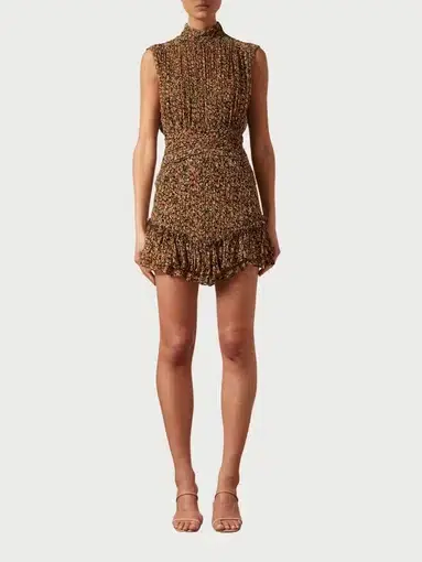 Shona Joy Paloma Sleeveless Mini Dress Print Size 8