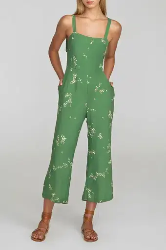 Faithfull the Brand Elsa Jumpsuit in Myrtille Floral Green