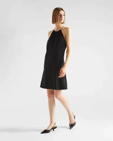 Prada Technical Broadcloth Mini Dress Black Size 8