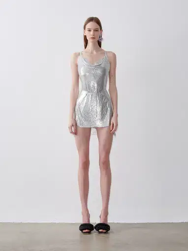 Poster Girl Adrianne Mini Dress Silver Size 8