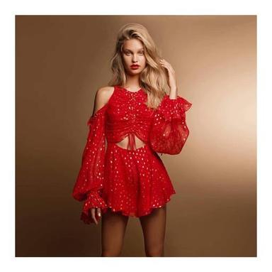 Alice McCall Did it Again Red Playsuit Size 12 