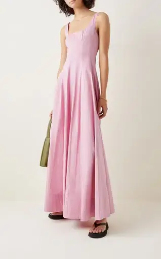 STAUD Wells Maxi Dress Pink Size 8