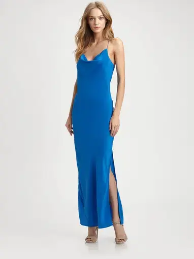 Zimmerman Silk Shoestring Maxi Slip Dress Blue Size 8