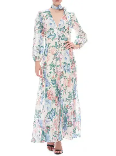 Zimmermann Verity Plunge Long Dress Floral Size 1 / AU 10