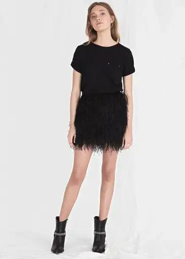 Aje Wattle Feather Mini Skirt Black Size 10